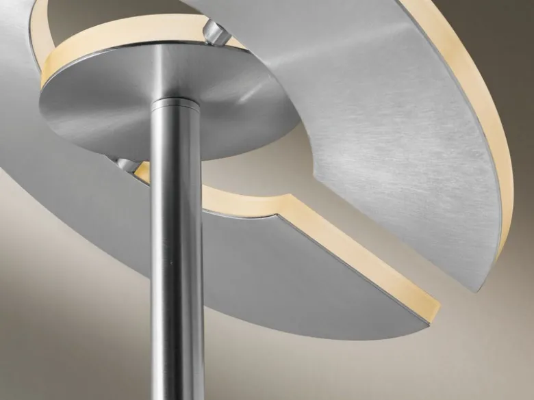 LED Deckenfluter DENT Silber dimmbar, Höhe 180cm