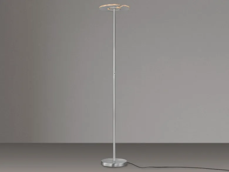 LED Deckenfluter DENT Silber dimmbar, Höhe 180cm