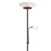 LED Deckenfluter mit Leselampe, Rostoptik & Glasschirme weiß, Höhe 180cm