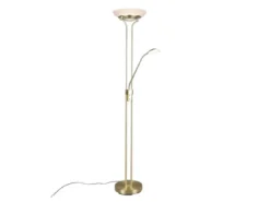 LED Deckenfluter ORSON Messing mit Leselicht, dimmbar flexibel - 180cm