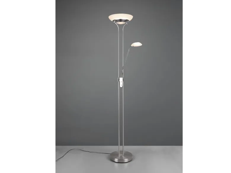 LED Deckenfluter ORSON Silber mit Leselicht, dimmbar flexibel - 180cm