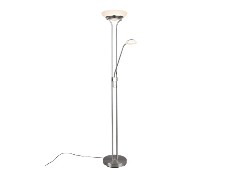 LED Deckenfluter ORSON Silber mit Leselicht, dimmbar flexibel - 180cm