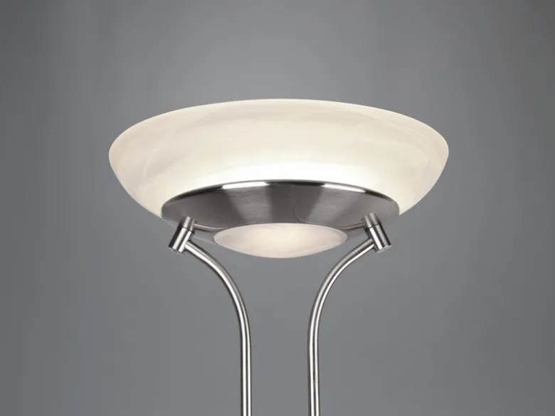 LED Deckenfluter ORSON Silber mit Leselicht, dimmbar flexibel - 180cm