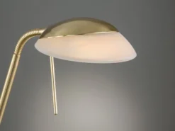 LED Deckenfluter POOL Messing mit Leselampe dimmbar, Höhe 182cm