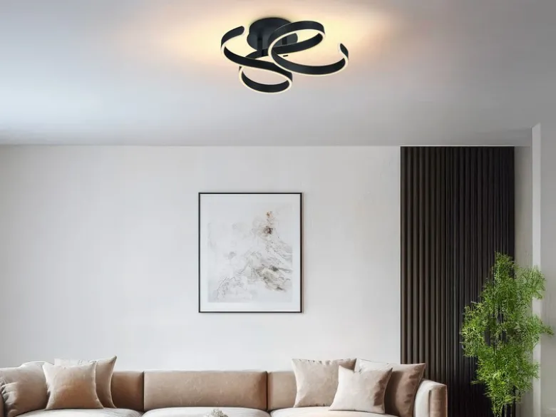 LED Deckenlampe FRANCIS Anthrazit Stufen Dimmer, geschwungen Ø 54cm