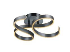 LED Deckenlampe FRANCIS Silber geschwungen, dimmbar, Breite 54cm