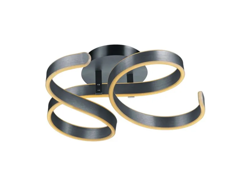 LED Deckenlampe FRANCIS Silber geschwungen, dimmbar, Breite 54cm