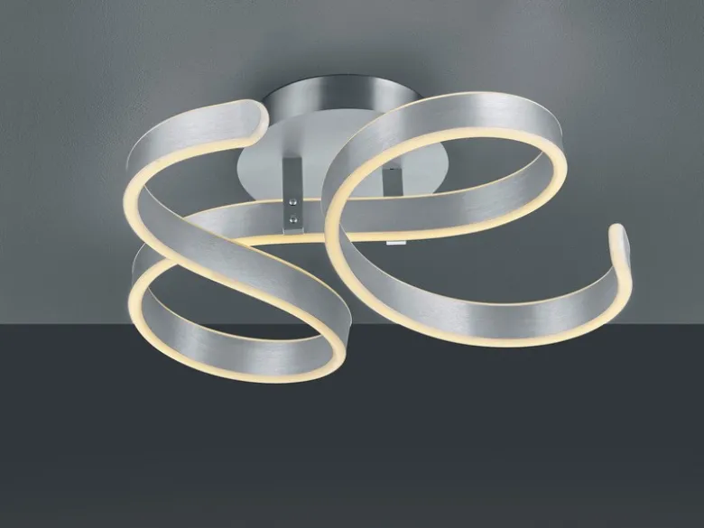LED Deckenlampe FRANCIS Silber geschwungen, dimmbar, Breite 54cm