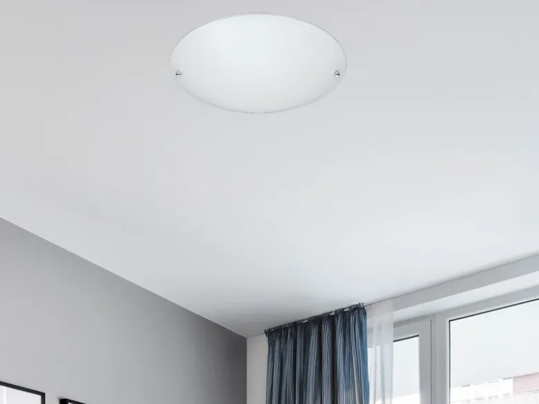 LED Deckenlampe mit Glas Lampenschirm Weiß matt, Ø 25cm