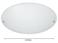 LED Deckenlampe mit Glas Lampenschirm Weiß matt, Ø 25cm