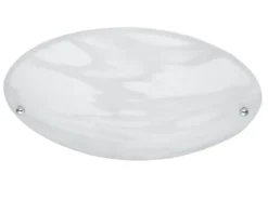 LED Deckenlampe mit Glas Lampenschirm Weiß Alabaster, Ø 25cm