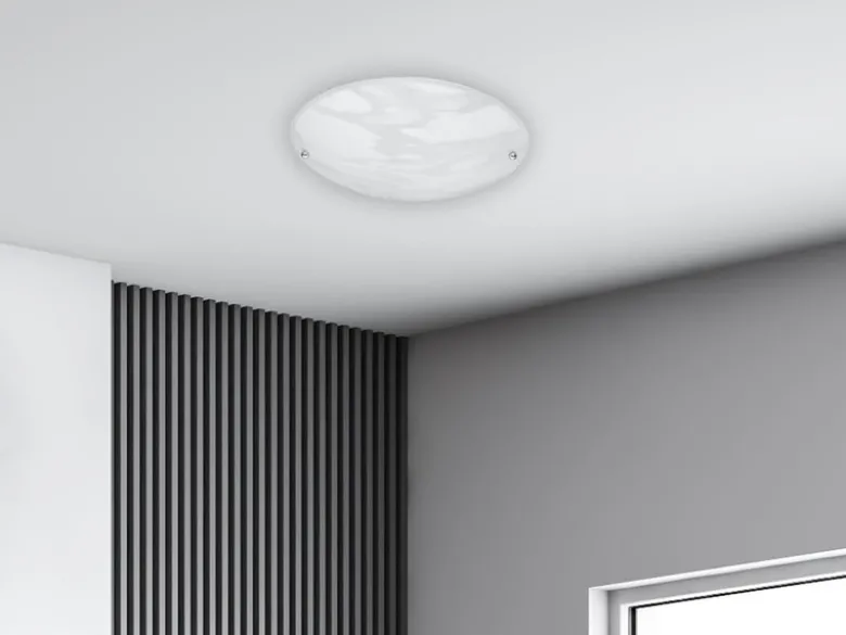 LED Deckenlampe mit Glas Lampenschirm Weiß Alabaster, Ø 25cm