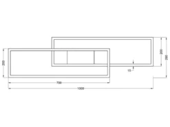 LED Deckenleuchte ALBANY Coffee mit Fernbedienung dimmbar, Breite 100cm