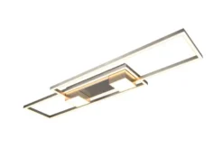 LED Deckenleuchte ALBANY Silber mit Fernbedienung dimmbar, Breite 100cm