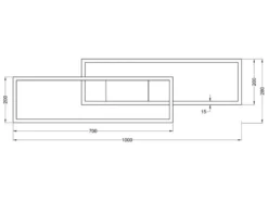 LED Deckenleuchte ALBANY Silber mit Fernbedienung dimmbar, Breite 100cm