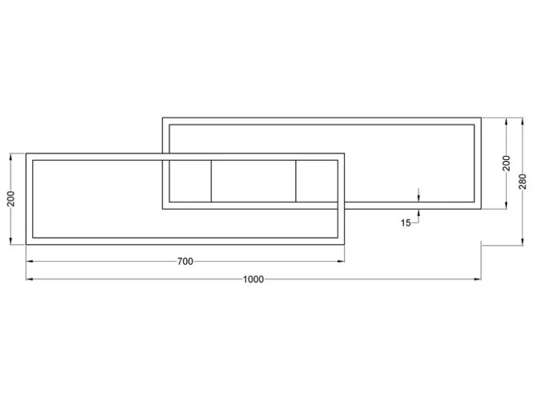 LED Deckenleuchte ALBANY Weiß mit Fernbedienung dimmbar, Breite 100cm