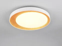 LED Deckenleuchte ALETA Weiß Gold mit Fernbedienung dimmbar & Tageslicht, Ø 45cm