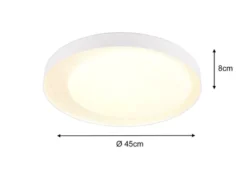 LED Deckenleuchte ALETA Weiß mit Fernbedienung dimmbar & Tageslicht, Ø 45cm