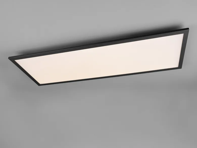 LED Deckenleuchte ALPHA Schwarz Panel rechteckig Ultra Slim, Breite 80cm