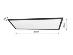 LED Deckenleuchte ALPHA Schwarz Panel rechteckig Ultra Slim, Breite 80cm