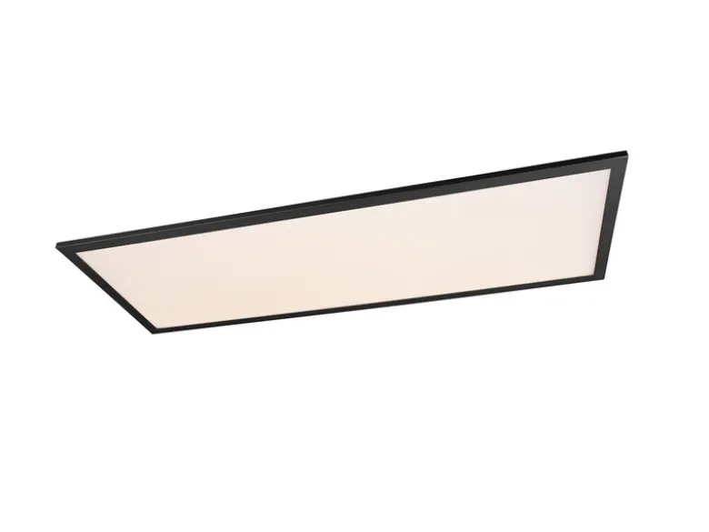 LED Deckenleuchte ALPHA Schwarz Panel rechteckig Ultra Slim, Breite 80cm