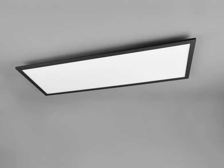 LED Deckenleuchte ALPHA Schwarz Panel rechteckig Ultra Slim, Breite 80cm
