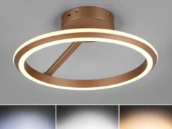 LED Deckenleuchte AMADOR Metall Coffee, dimmbar & Lichtfarbe einstellbar Ø 45cm