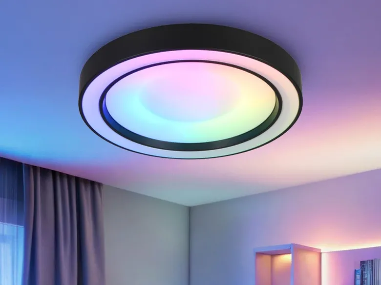 LED Deckenleuchte ARCO mit Fernbedienung & RGB Farbwechsler, Ø 40cm