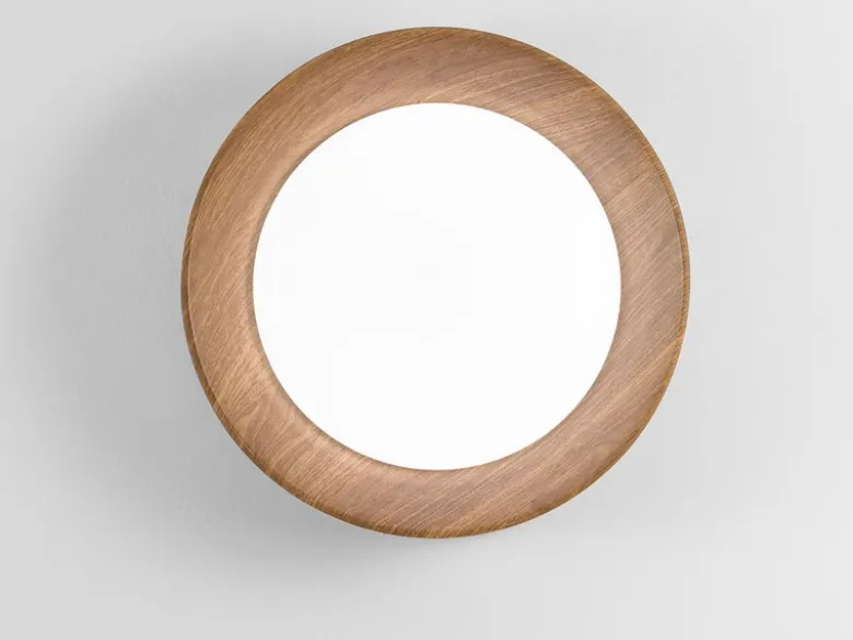 LED Deckenleuchte ARKA Schwarz mit Holzoptik & 3 Lichtfarben, Ø 40cm