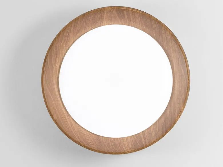 LED Deckenleuchte ARKA Schwarz mit Holzoptik, hell & 3 Lichtfarben Ø 50cm