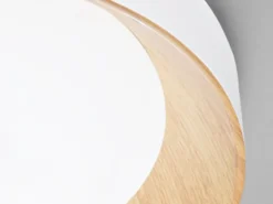 LED Deckenleuchte ARKA Weiß mit Holzoptik & 3 Lichtfarben, Ø 40cm
