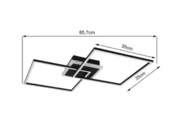 LED Deckenleuchte ARRIBO Schwarz 3 Stufen Dimmer & Farbwechsler, Breite 85cm