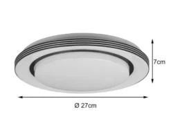 LED Deckenleuchte ATRIA Fernbedienung dimmbar Sternenhimmel Schwarz, Ø 27cm