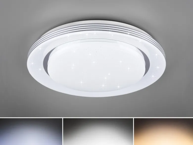 LED Deckenleuchte ATRIA Fernbedienung, dimmbar Sternenhimmel, Weiß Ø38cm