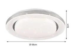 LED Deckenleuchte ATRIA Fernbedienung dimmbar Sternenhimmel Weiß, Ø 58cm