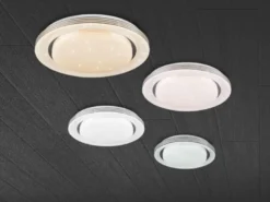 LED Deckenleuchte ATRIA Fernbedienung dimmbar Sternenhimmel Weiß, Ø 27cm