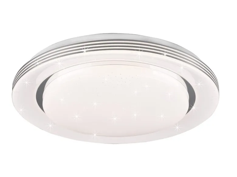 LED Deckenleuchte ATRIA mit Fernbedienung dimmbar Sternenhimmel Weiß Ø 48cm