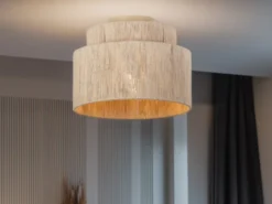 LED Deckenleuchte aus Jute Natur im Boho Stil, Ø 30cm