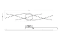 LED Deckenleuchte BLAZE lang dimmbar & 2 Lichtfarben Schwarz, Breite 107cm