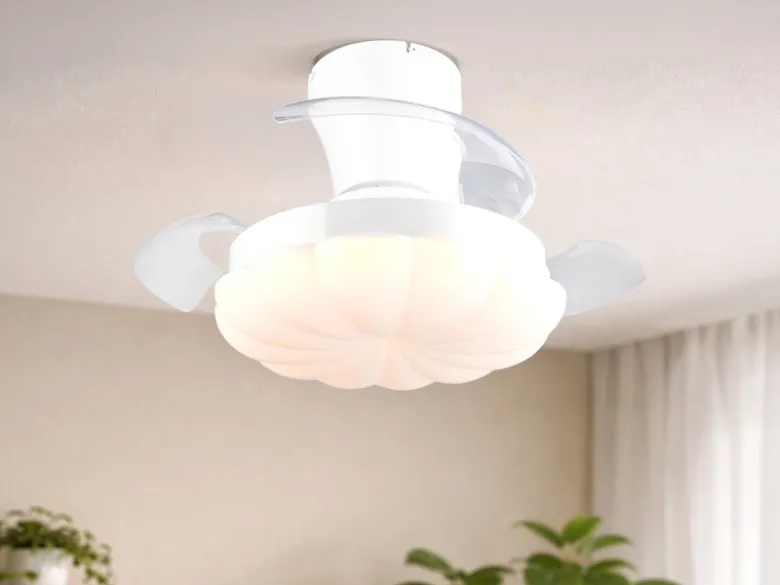 LED Deckenleuchte BORAS mit Ventilator und Fernbedienung Ø 34cm - max. 60cm