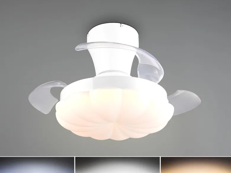 LED Deckenleuchte BORAS mit Ventilator und Fernbedienung Ø 34cm - max. 60cm