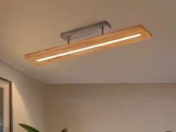 LED Deckenleuchte BRAD aus Holz lang & schmal dimmbar, Breite 100cm