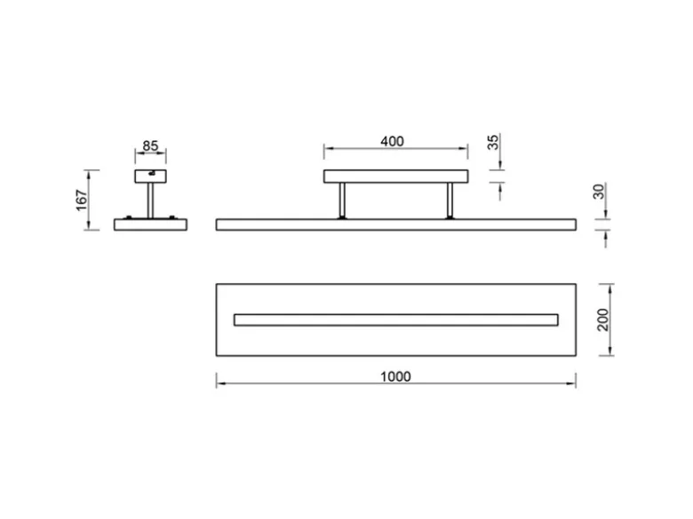 LED Deckenleuchte BRAD aus Holz lang & schmal dimmbar, Breite 100cm