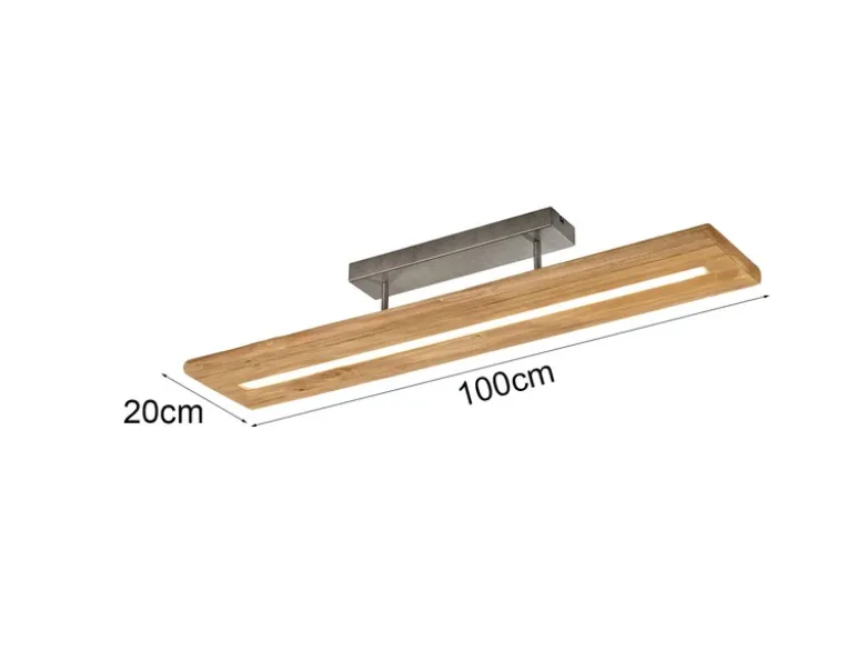 LED Deckenleuchte BRAD aus Holz lang & schmal dimmbar, Breite 100cm