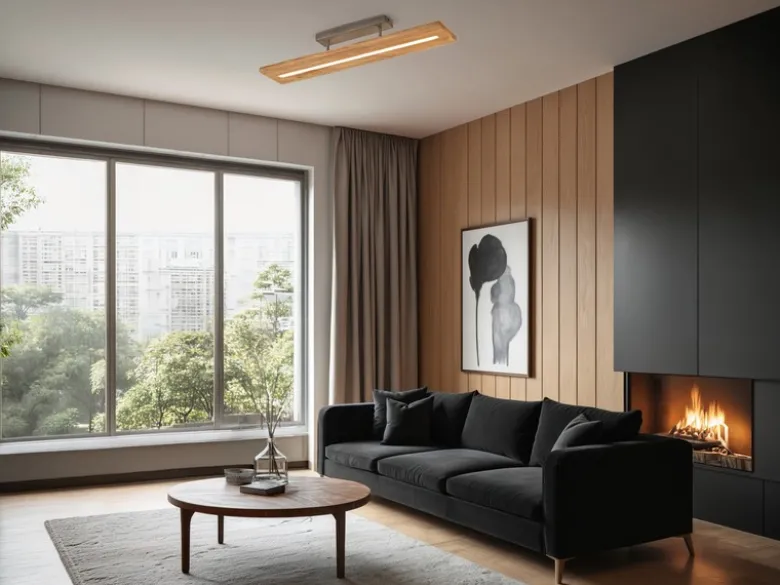 LED Deckenleuchte BRAD aus Holz lang & schmal dimmbar, Breite 100cm