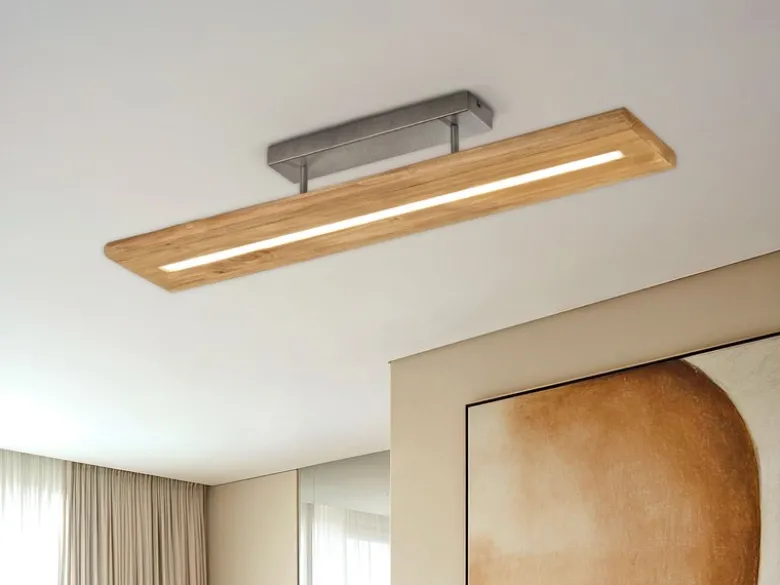 LED Deckenleuchte BRAD aus Holz lang & schmal dimmbar, Breite 100cm