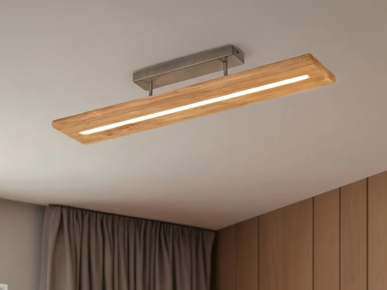 LED Deckenleuchte BRAD aus Holz lang & schmal dimmbar, Breite 100cm