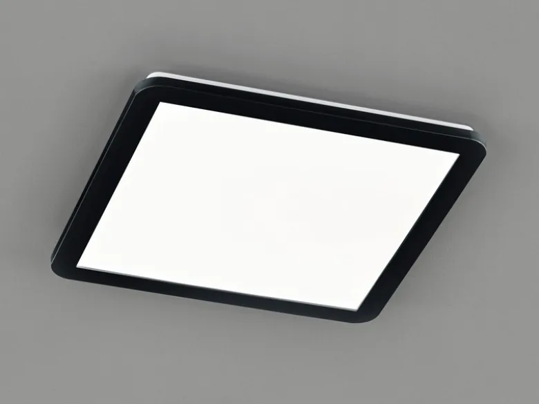 LED Deckenleuchte CAMILLA Schwarz matt mit Switch Dimmer IP44, Quadrat 40cm