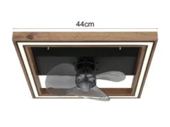 LED Deckenleuchte CELINATA mit Ventilator & Fernbedienung Holzoptik, Breite 44cm