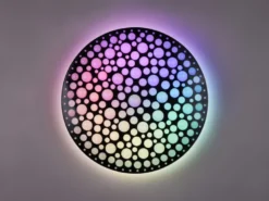 LED Deckenleuchte CHIZU Schwarz dimmbar Fernbedienung & Farbwechsler, Ø 40cm